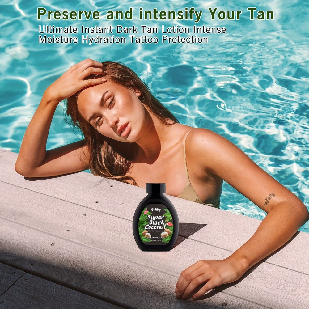 Sunless Tanning Cream with Coconut Natural Glow Bronzing Lotion Alcohol-Free BPA-Free for All Skin Types Medium Skin Tone Dai