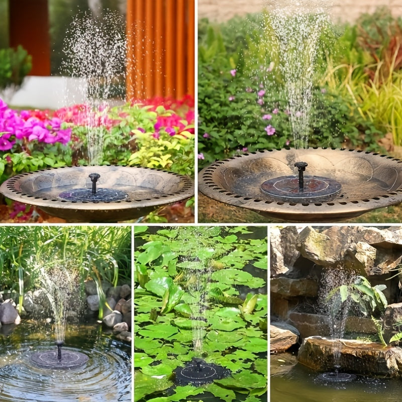 Solar Fountain, Bird Bath Set Vintage Outdoor Garden Pond Decor for Garden, Patio and Yard Use — image 7