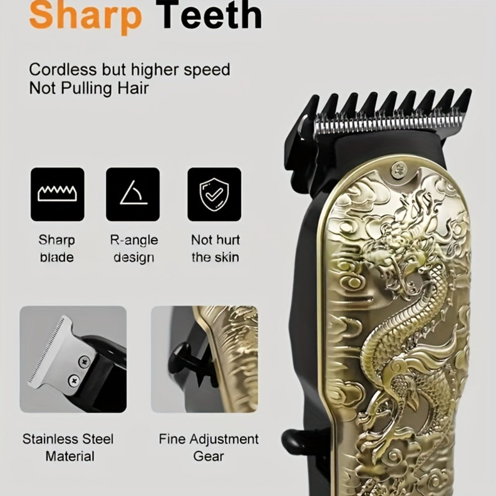 JH702 Hair Clipper Set with DC01 Fashion Belt, Digital Display, USB Charging and Two Engraved Design Options — image 9