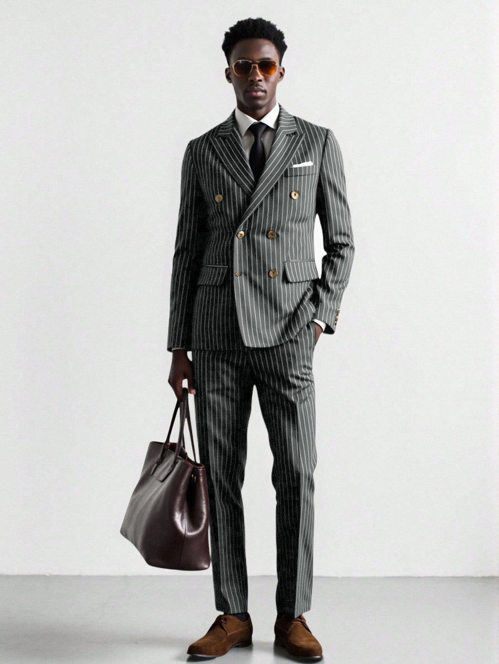 Mens Striped Business Suit Set
