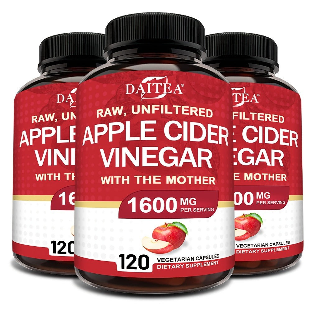 Apple Cider Vinegar Capsules 1600mg with Vitamin & Mineral Blend, Digestion for Bath Time, Home Spa and Personal Care — image