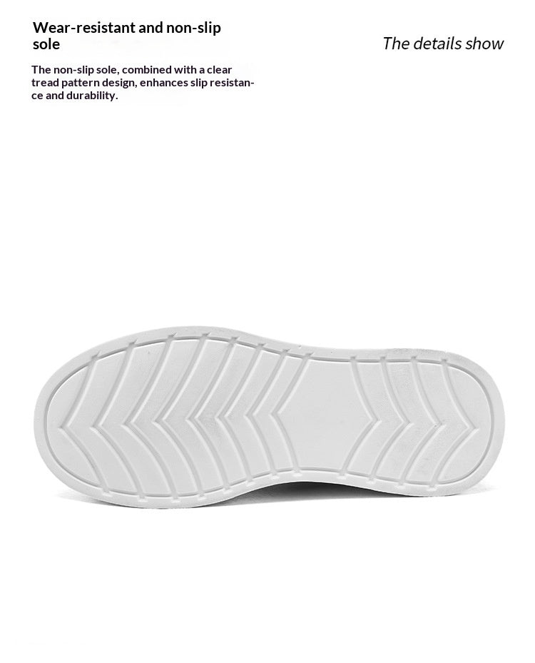 Mens Versatile Casual Height-increasing White Sneakers