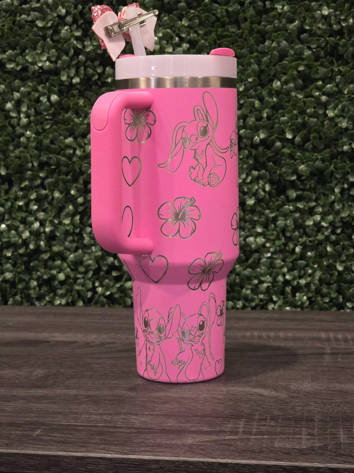2025 Stanley Cup 40oz Angel & Stitch Lilo Pink Gift Quencher Stanley Tumbler
