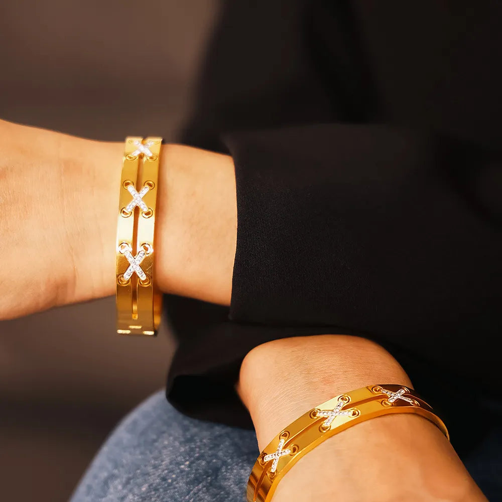 18K Gold-Plated Czech Diamond Bracelet - V.I.P Digital Presence