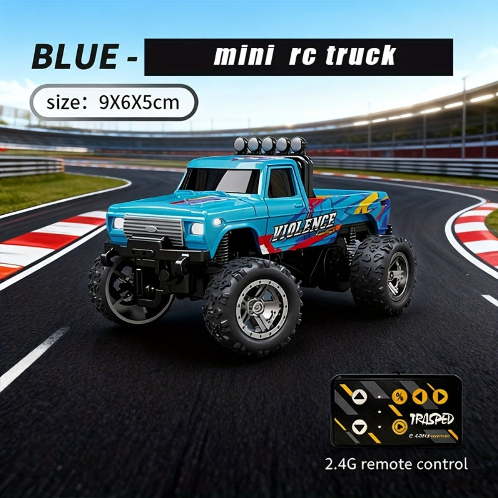 Mini RC Monster Truck 1:64 Scale with Matching Trailer, 2.4GHz Controller, LED Details and Three Color Options — image 7