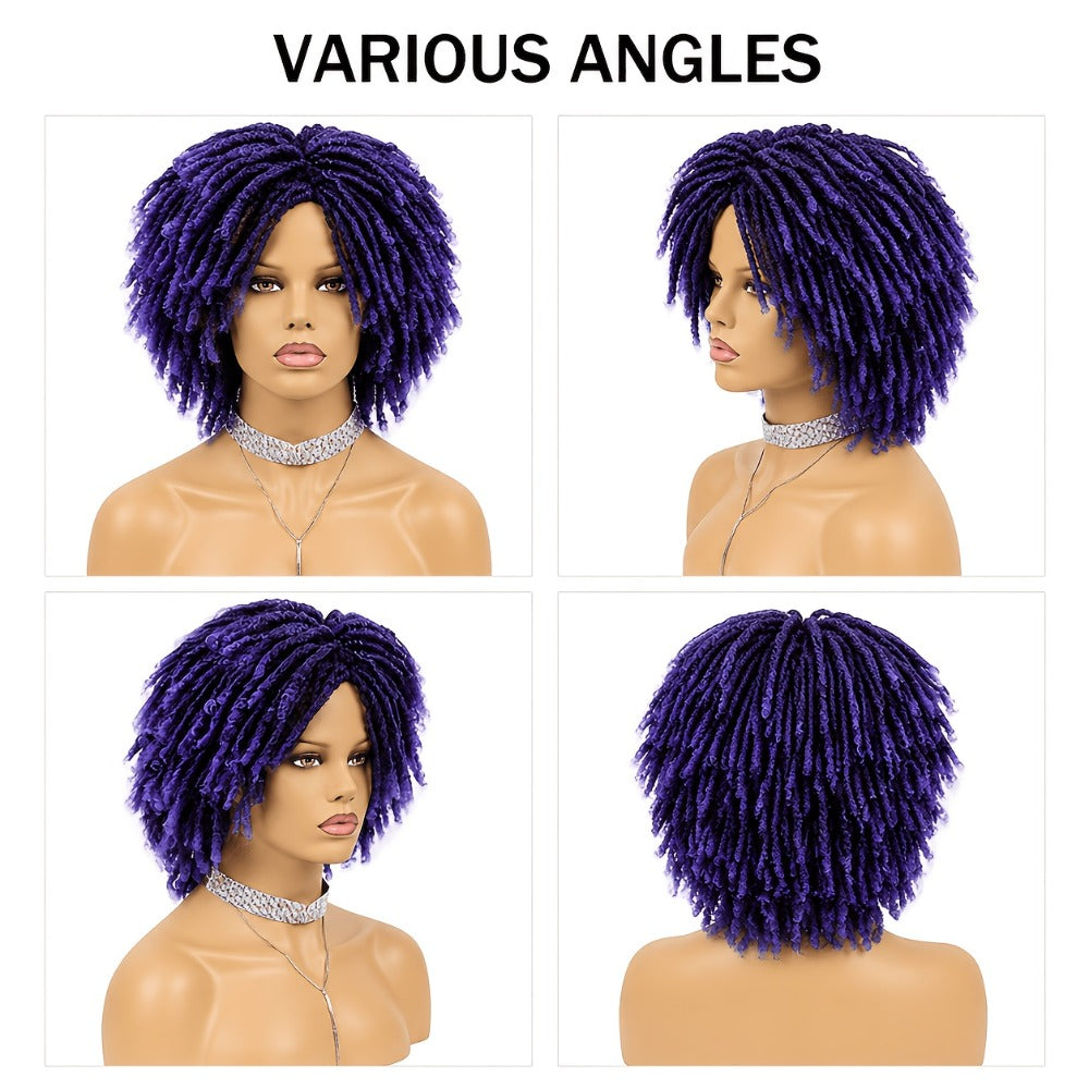 Synthetic Wig 12-Inch Goddess Faux Locs Headband Style with Curly Ends in Three Colors for Festivals — image 6