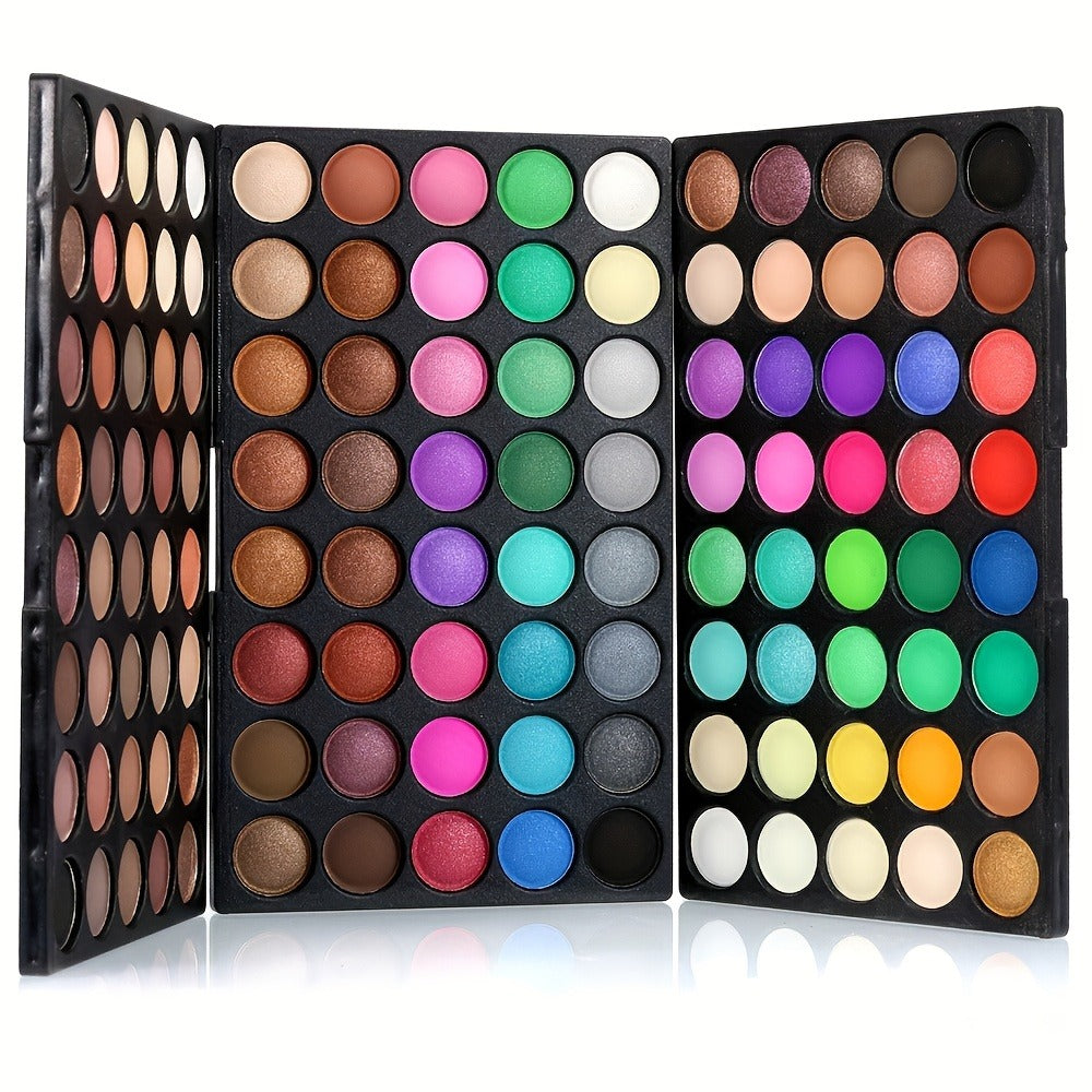 120 Shade Pro Eyeshadow Palette with 8 Brushes – Pearlescent & Matte Blendable Paste Formula for Smoky Eye, Cosplay, Stage & 