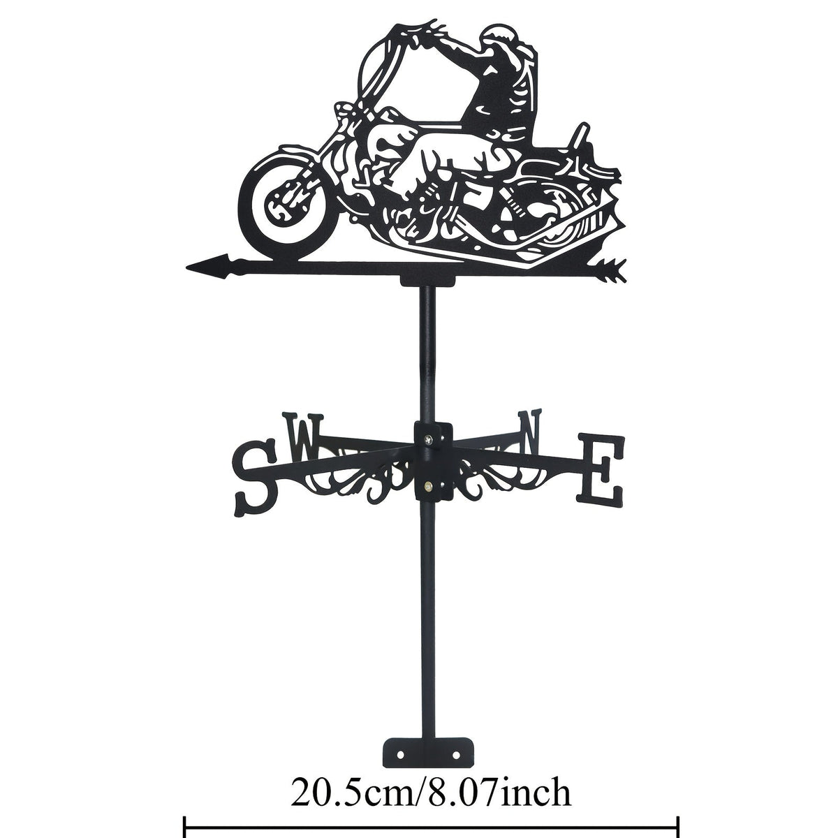 Weathervane | Metal Motorcycle Garden Yard Roof Wind Direction Decor — image 3