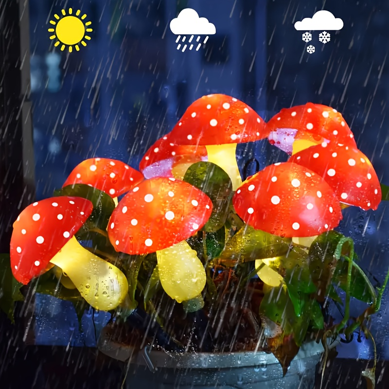 Solar Mushroom Garden Lights Outdoor 8 LED 8 Modes, for Garden, Pathway and Patio Lighting — image 4