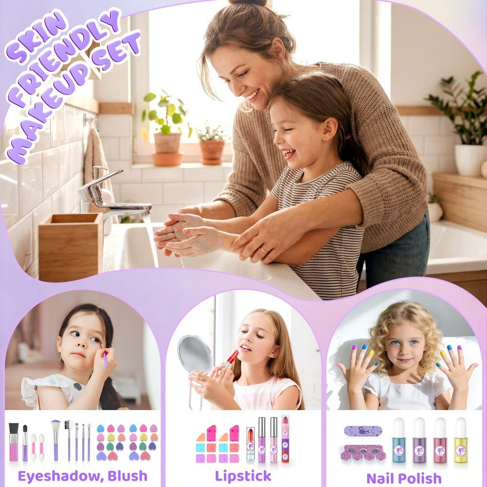 Girls Makeup Set with Dressing Table & Mirror - Princess Pretend Play Vanity Toy for Kids Ages 3-12 — image 7