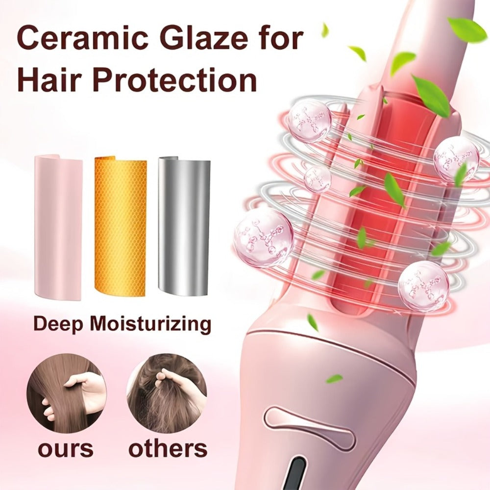 Automatic Curling Iron for Women with Ionic Technology, 4 Temperature Settings, 3 Timer Options, Dual-Direction Rotation — im