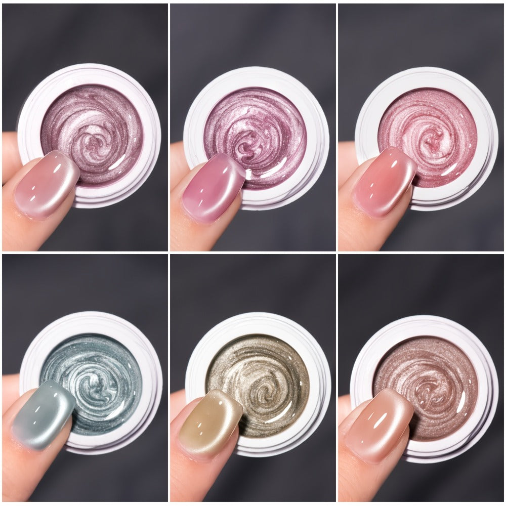 Gel Nail Polish MORDDA Six-Color Magnetic Cat Eye Kit with Included Nail Art Magnet for Home Manicures — image 3