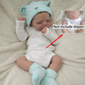 Reborn Baby Doll 19-Inch Full Vinyl Sleeping Design with Painted Hair, Closed Eyes, Mint Outfit and Accessories — image 9