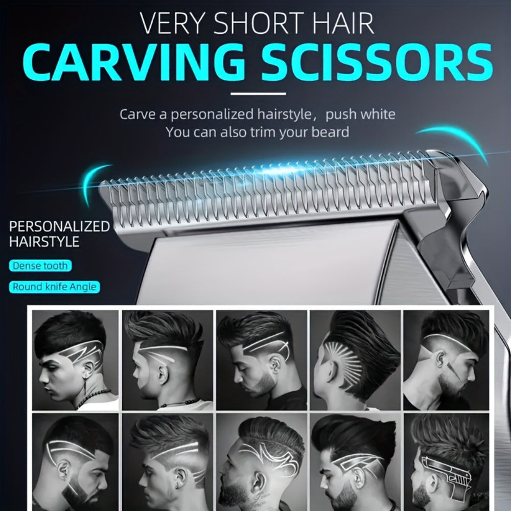 Electric Hair Clipper Set with Limit Comb – Barber-Grade Professional Trimmer, Long-Lasting Rechargeable Battery, Home & Trav