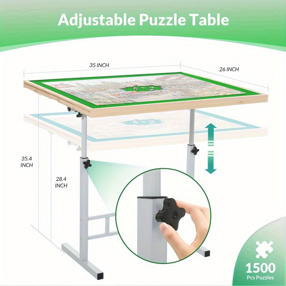 Puzzle Table in a 1500 Pieces Adjustable Angle and Height 4 Drawer Design with Metal Legs — image 2