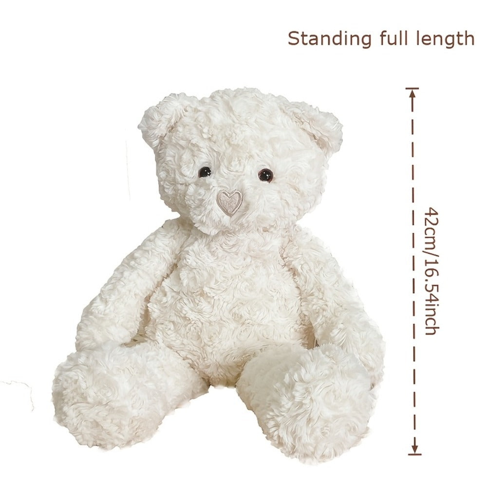 Stuffed Animal White Teddy Bear with Loving Heart Detail, Kawaii Theme and One product details Style — image 2