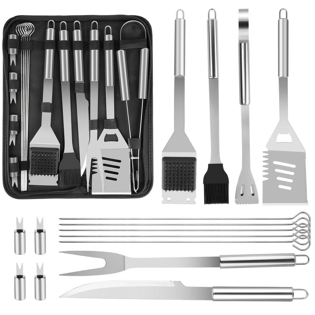 15- or 24-Piece BBQ Tool Set with Spatula, Tongs, Forks, Skewers, Brushes and Carry Case Pictured — image 3