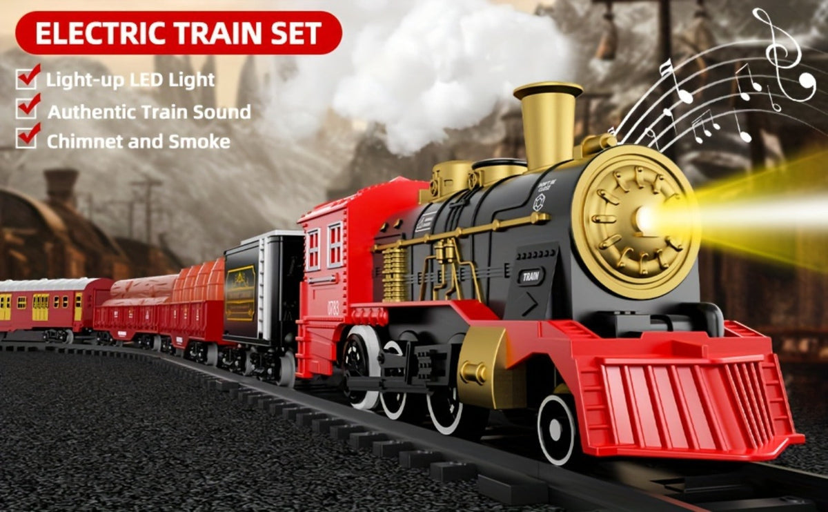 Christmas Train Set for Kids, 43PCS Electric Train Toy with Smoke, Lights & Sound, 6 Cars & 28 Tracks — image 9