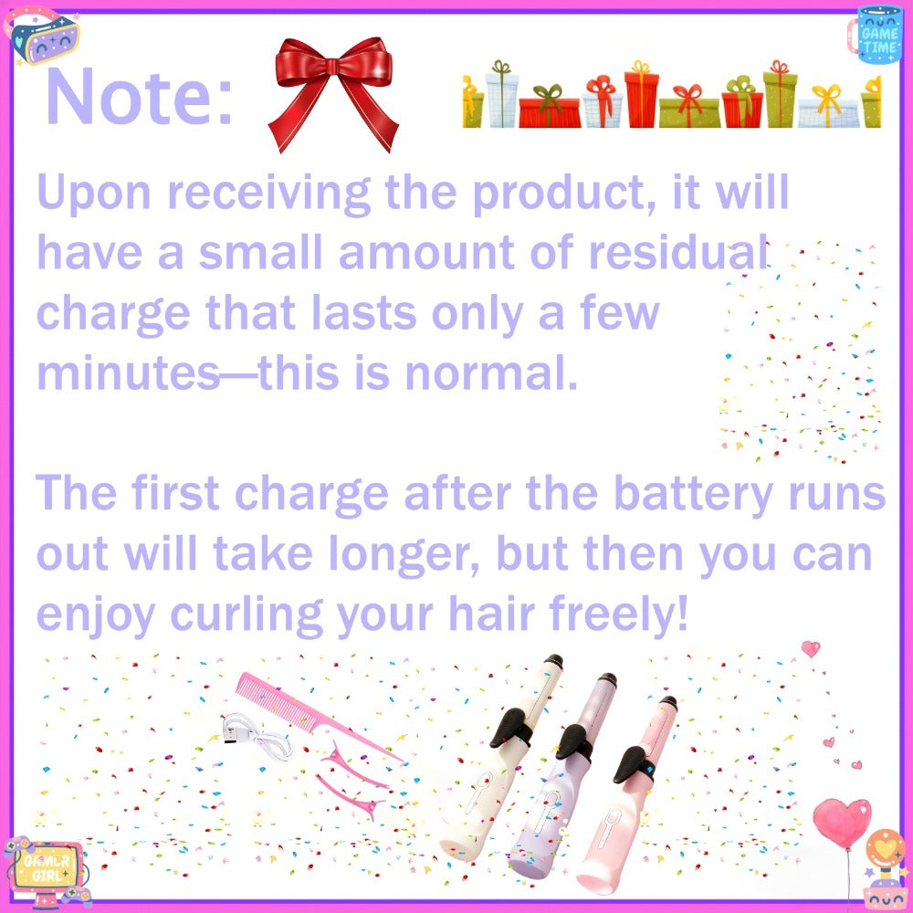 Cordless Mini Curling Iron Wireless Rechargeable Portable Hair Curler, Ceramic Barrel for Airy Bangs — image 2