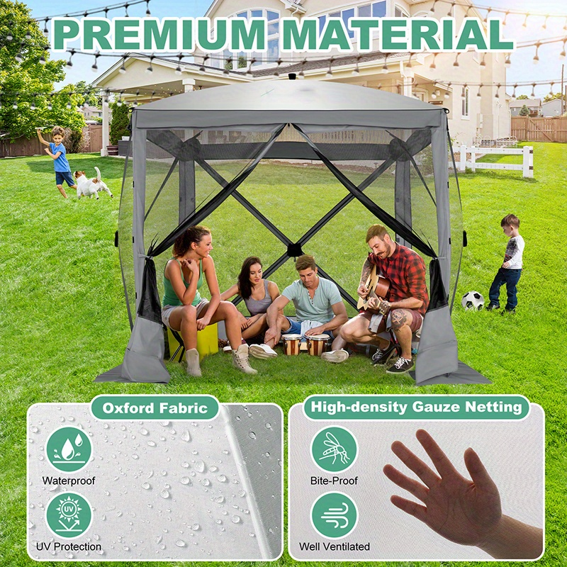 Pop Up Gazebo 8x8ft Mesh Screen Tent Portable Camping Garden Picnic for Garden, Patio and Yard Use — image 10