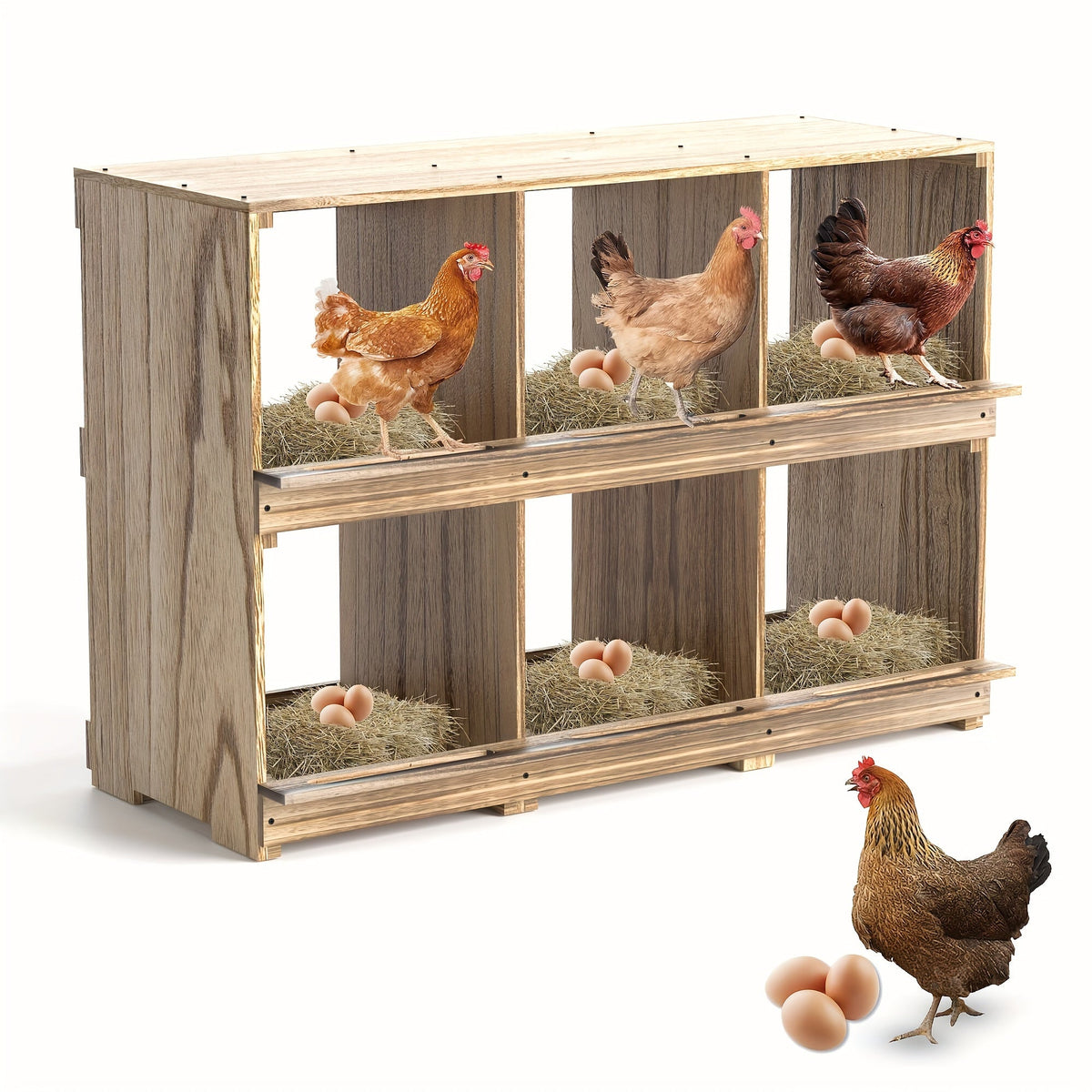 Chicken Nesting Box Wall Mount 4 Compartment Easy Egg Collection — image 1
