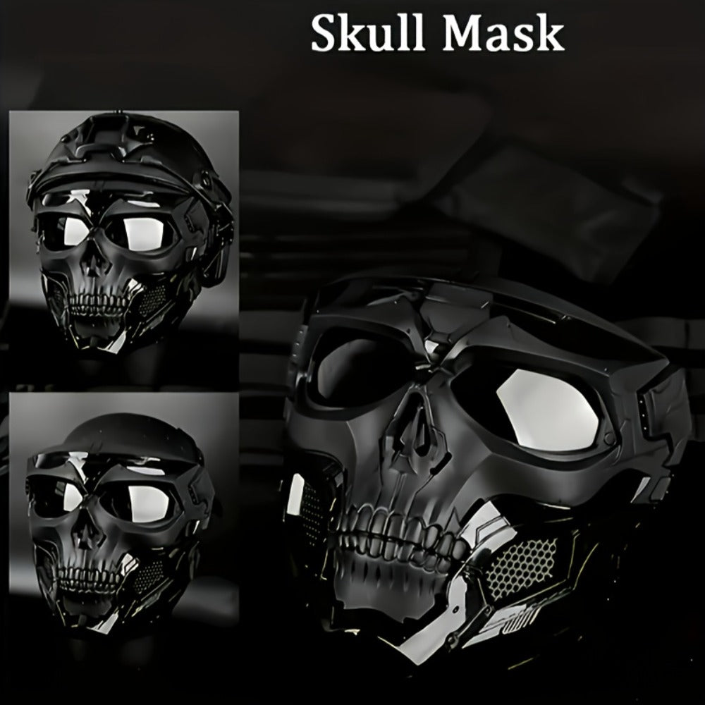 Costume Accessories Tactical Helmet and Skull Mask Set with ABS Shell, Adjustable Dial and Black Finish — image 5