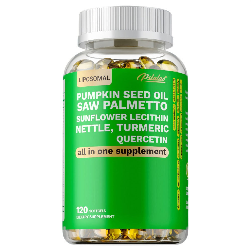 Saw Palmetto Capsules with Pumpkin Seed Oil, Pygeum & Quercetin, Urinary, Bladder, Hair & Heart Health Support for Women & Me