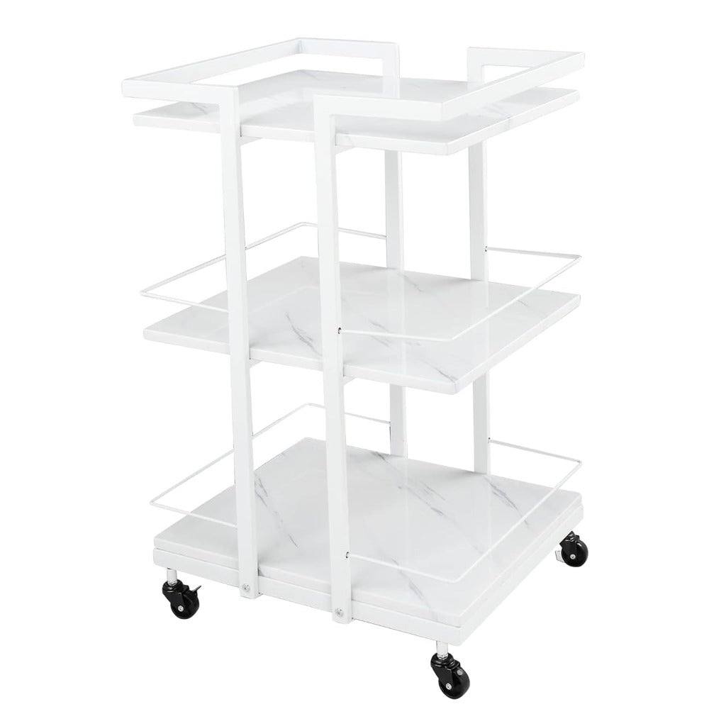 Three-Shelf Rolling Salon Trolley with Side Handles, Locking Casters and Four Color Configurations — image 5