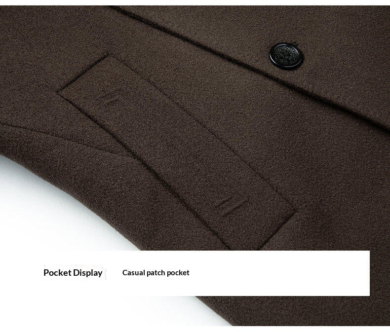 Arrival Long Double-Faced Wool Coat With Detachable Goose Down Lining And Double-Breasted Design
