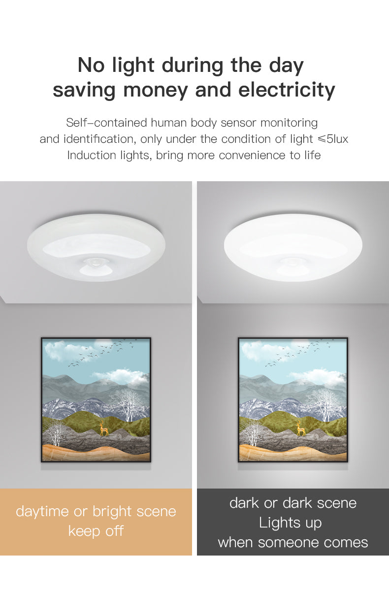 Human Induction Ceiling Lamp Infrared Garage Lamp Cloakroom Balcony Lamp Rechargeable For Easy Installation