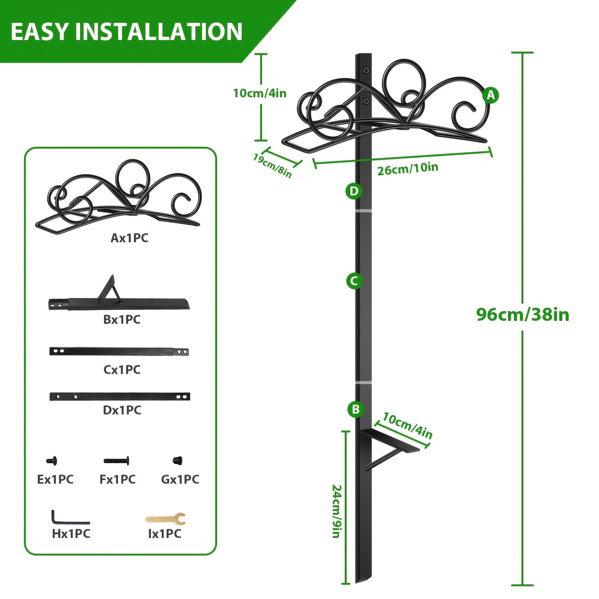 Garden Hose Holder Metal Freestanding | Lawn Patio Outdoor Hose Rack — image 3