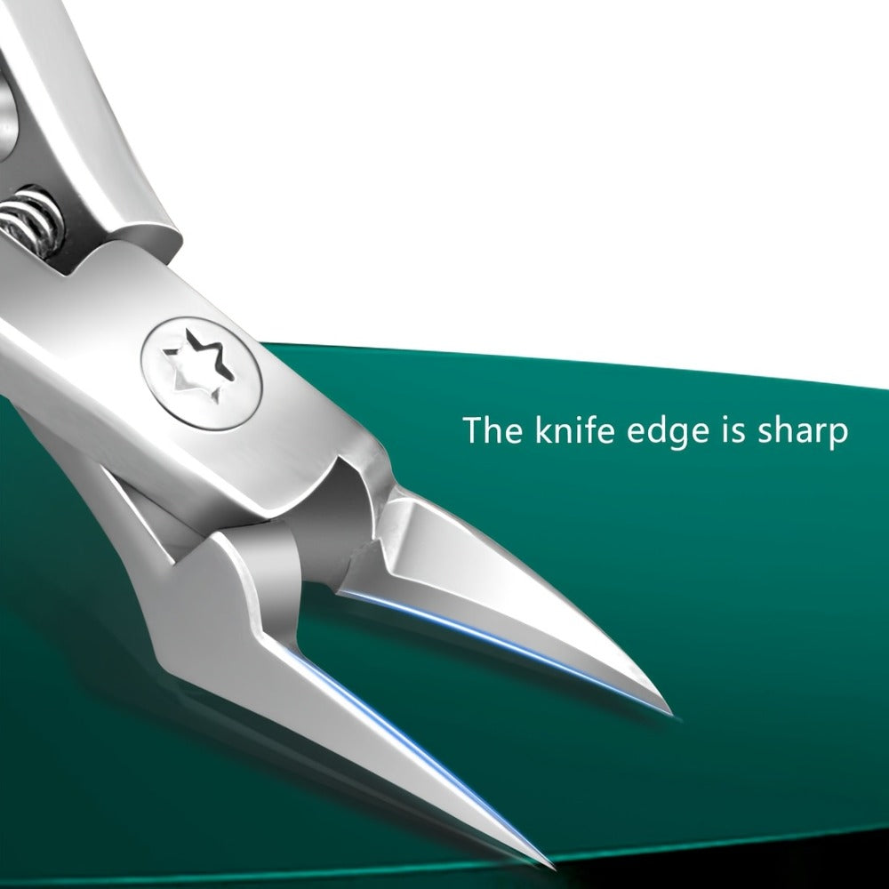 4CR13 Stainless-Steel Nail Clipper with Extended 68-Degree Right-Angle Blade and Silver Finish — image 10
