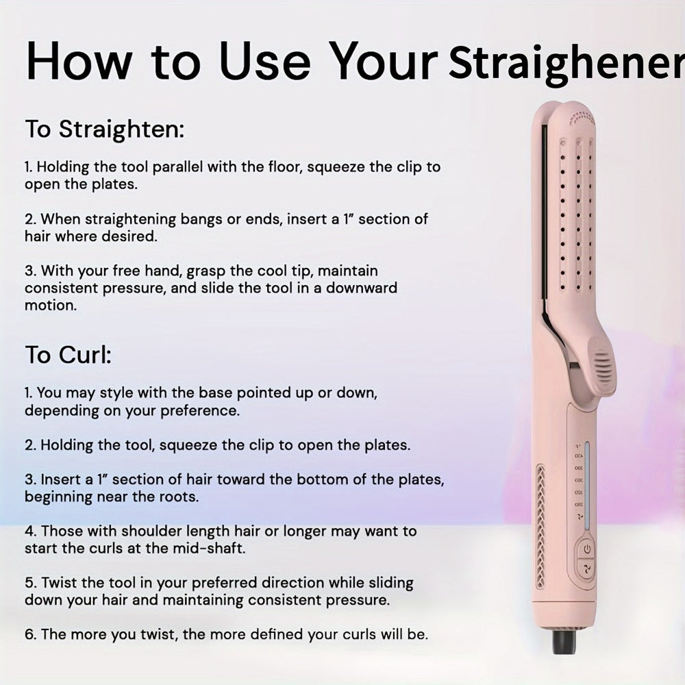 Two-in-One Airflow Hair Styler with Curved Plates, Five Temperature Settings and Pink or Black Finish — image 2