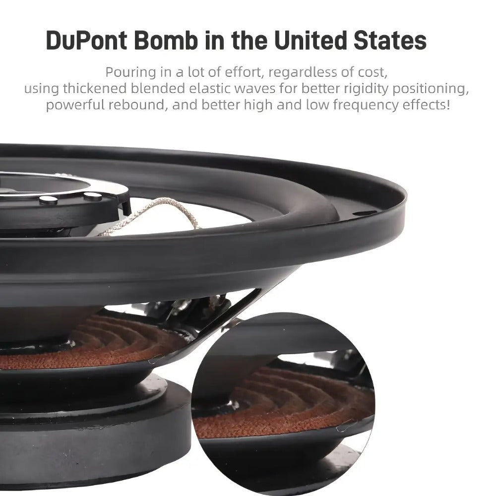 6.5 Inch 400W Car Coaxial Speakers HiFi Full Range – Rubber Edge, Strong Magnet, Universal Fit for Ford Chevy Toyota Honda — 