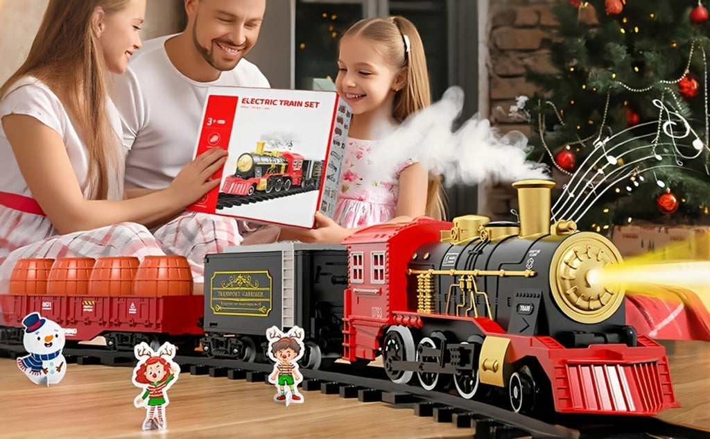 Christmas Train Set for Kids, 43PCS Electric Train Toy with Smoke, Lights & Sound, 6 Cars & 28 Tracks — image 13