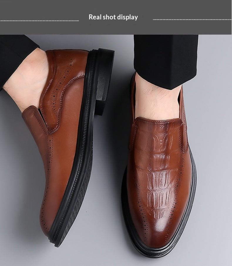 Mens Casual British-style Pointed Leather Shoes