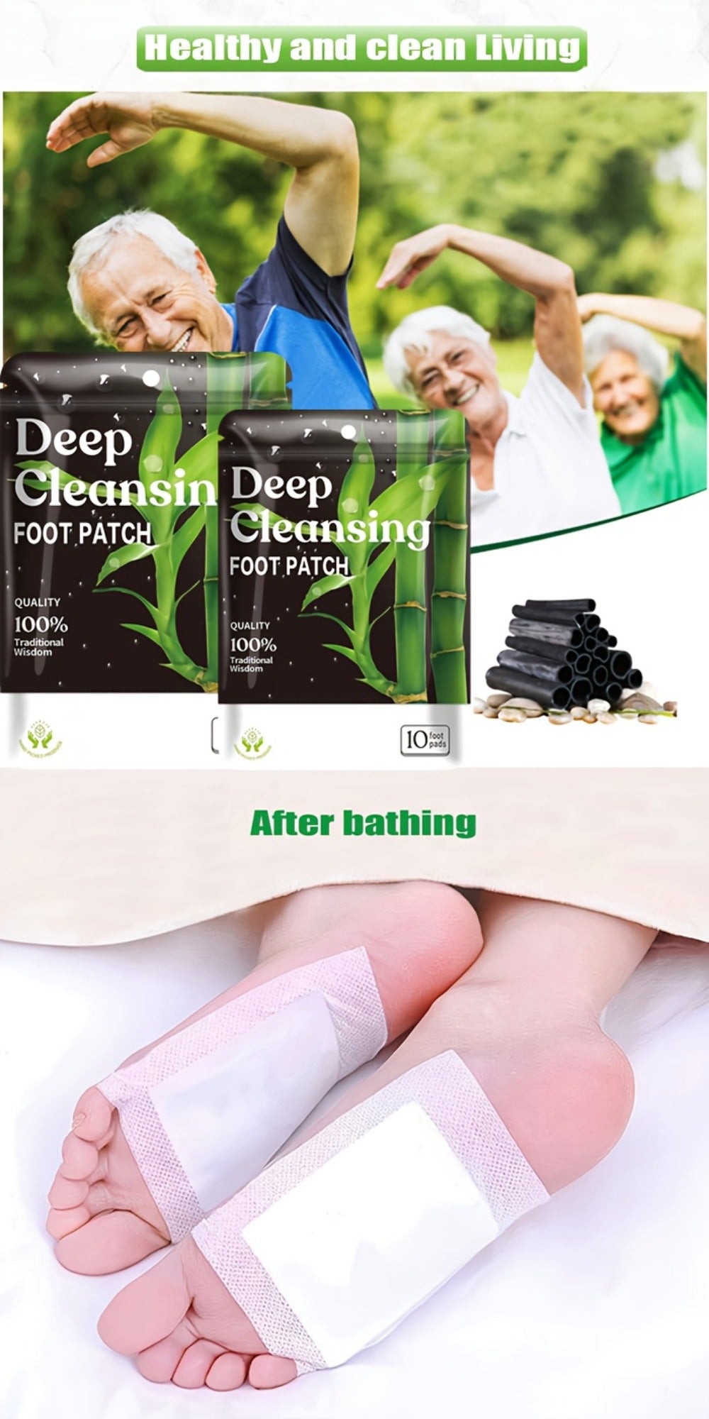 Detox Foot Patches with Bamboo Vinegar Ginger & Lavender – Natural Plant Formula Deep Cleansing Overnight Foot Pads — image 2