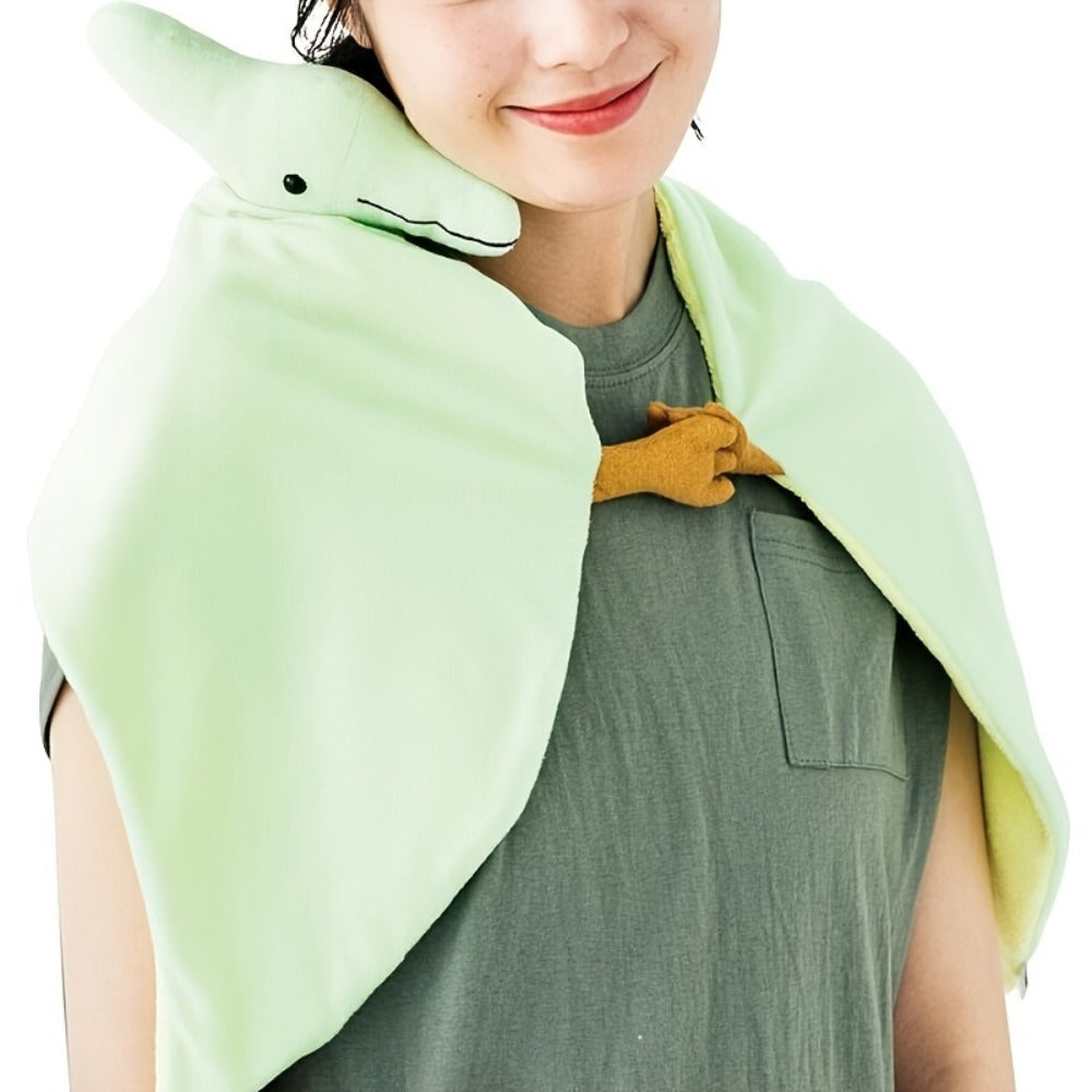 Pterodactyl Plush Cape for Kids 38 Inch Wearable Dinosaur Stuffed Animal Hoodie Cape Blanket Poncho for Halloween Costume Bir