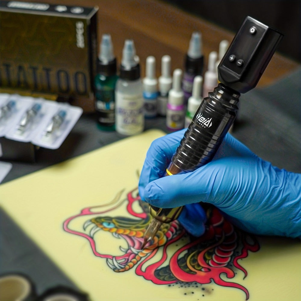 Cordless Tattoo Pen Kit Complete Set VOID 1200mAh Battery USB Type-C 20 Needles 5 Inks 40 Ink Caps Practice Skin Transfer Pap