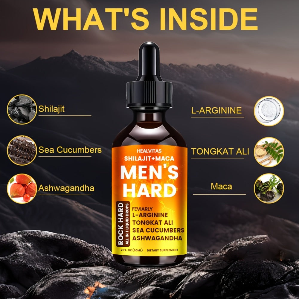 Shilajit and Maca Men's Health Supplement Liquid Drops in One Labeled 2.03 fl oz Dropper Bottle — image 4