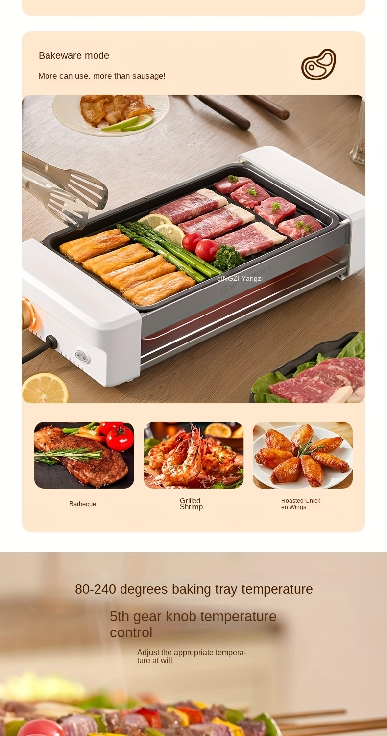 Sausage Grill 4-in-1 Multifunctional Electric Hot Dog Roller, Non-Stick Countertop Cooker with Adjustable Temperature — image
