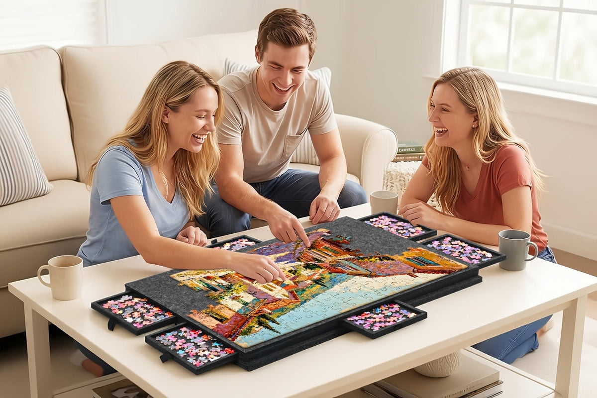 Puzzle Mat for 1000 and 1500 Piece Jigsaw Puzzles in an Extra Large Foldaway Felt Roll-Up Design — image 14