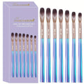 Nail Art Brush Set 7Pcs Aurora Blue Handle – Professional Acrylic Gel UV Nail Painting Brushes for Sculpting Dotting Liner Dr