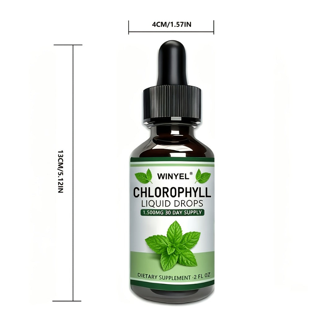 Herbal Supplements with WINYEL Label, Liquid Chlorophyll Drops in One Amber Dropper Bottle — image 7