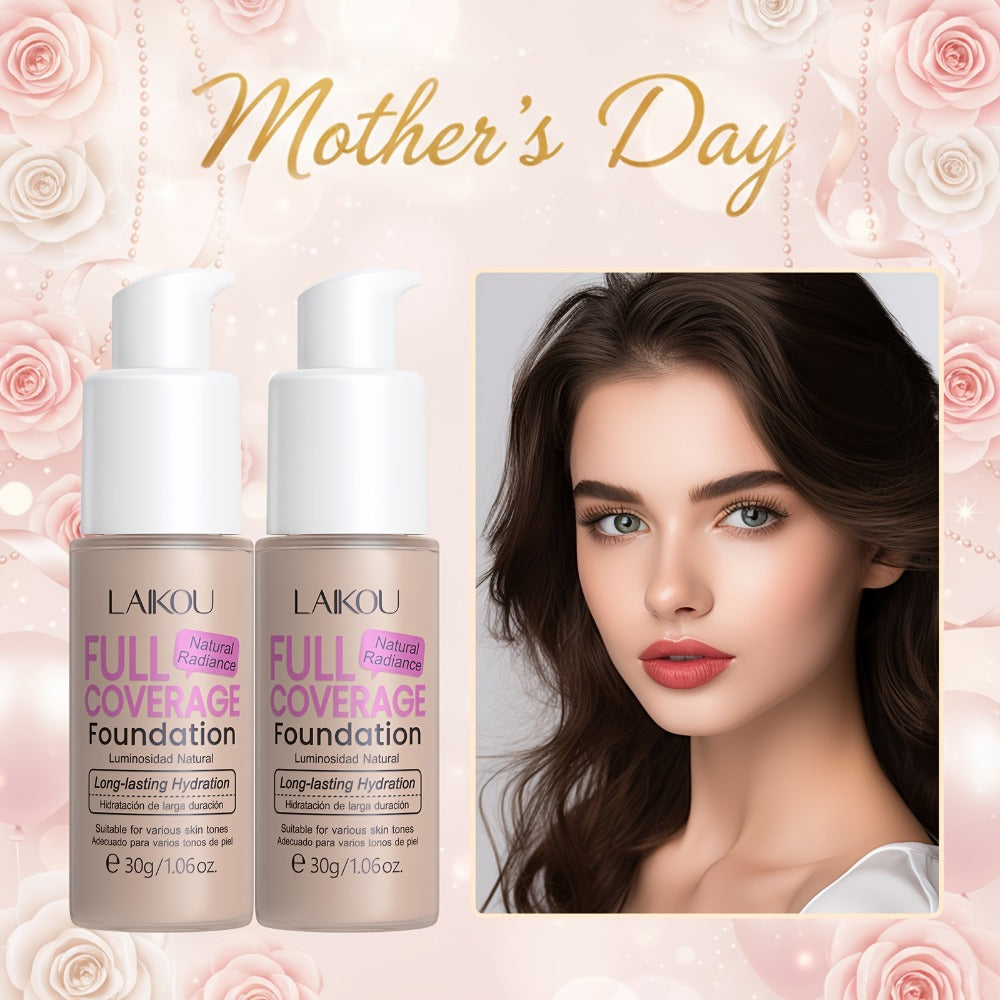 LALKOU 30g Liquid Foundation Two-Bottle Set with Pump Dispensers and Six Shades from Ivory to Tan — image 1