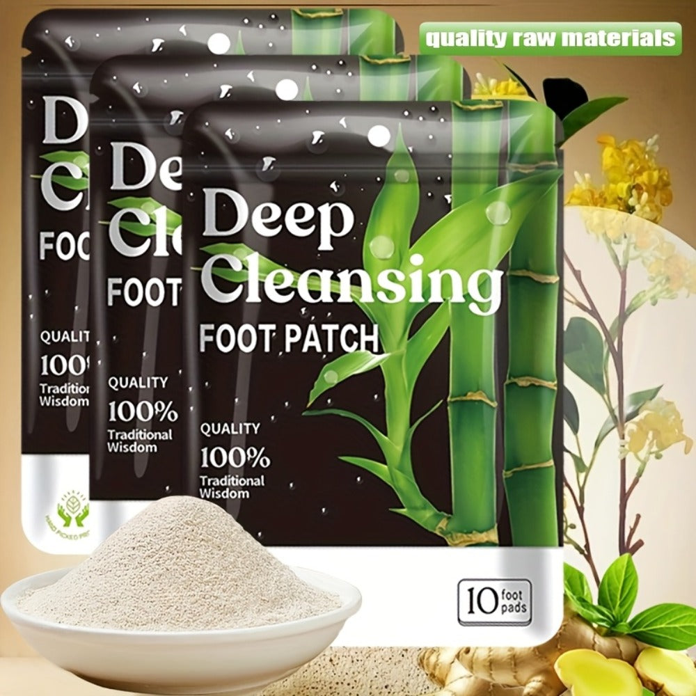 Foot Detox Pads 100pcs Overnight Bamboo Vinegar & Ginger Powder – Deep Cleansing Alcohol-Free Natural Plant Patches — image 1
