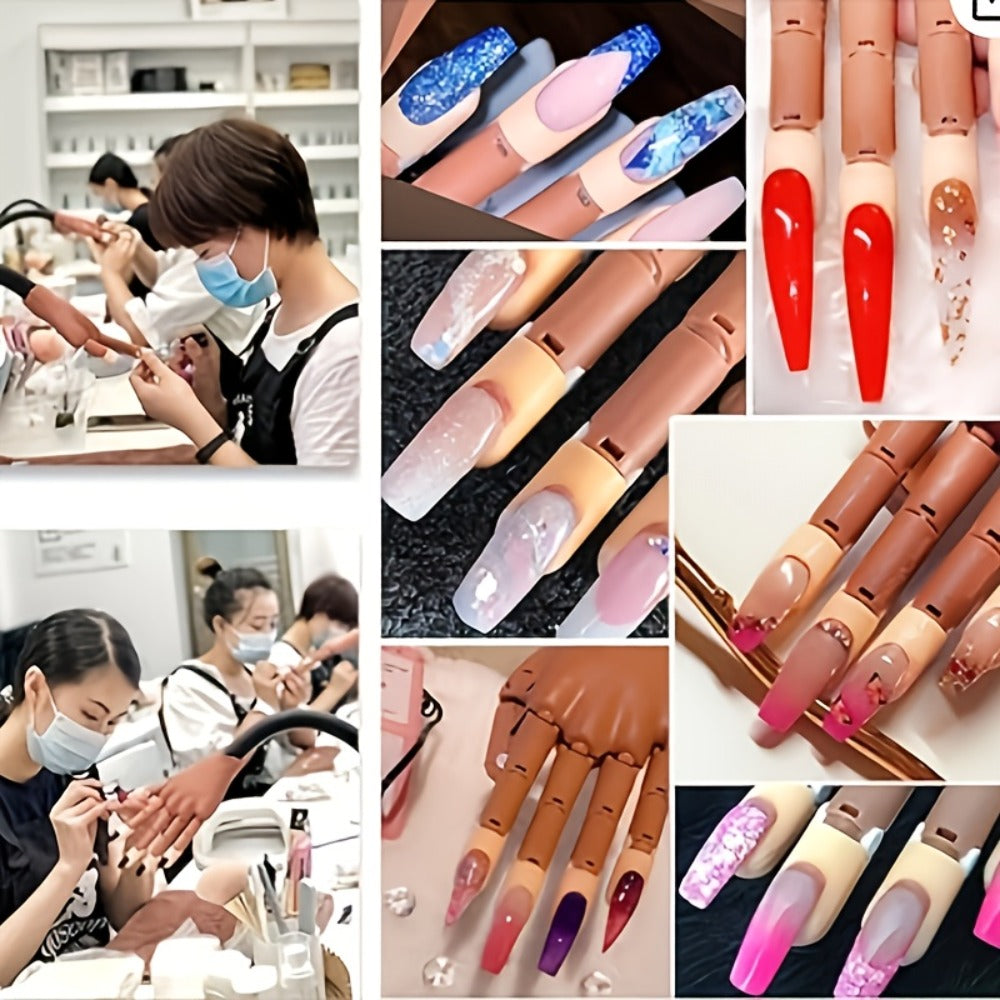 Nail Practice Hand Kit for Acrylic Nails Flexible Training Hand with 200pcs Replacement Nail Pads Clippers — image 10