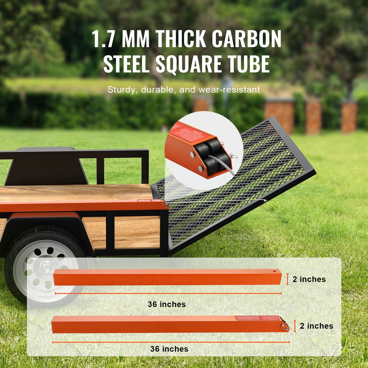 Trailer Tailgate Lift Assist – Max 180 lbs, Fits Open Utility Trailers, 10–24 Inch Side Rail, 4–6 ft Ramp Height — image 3