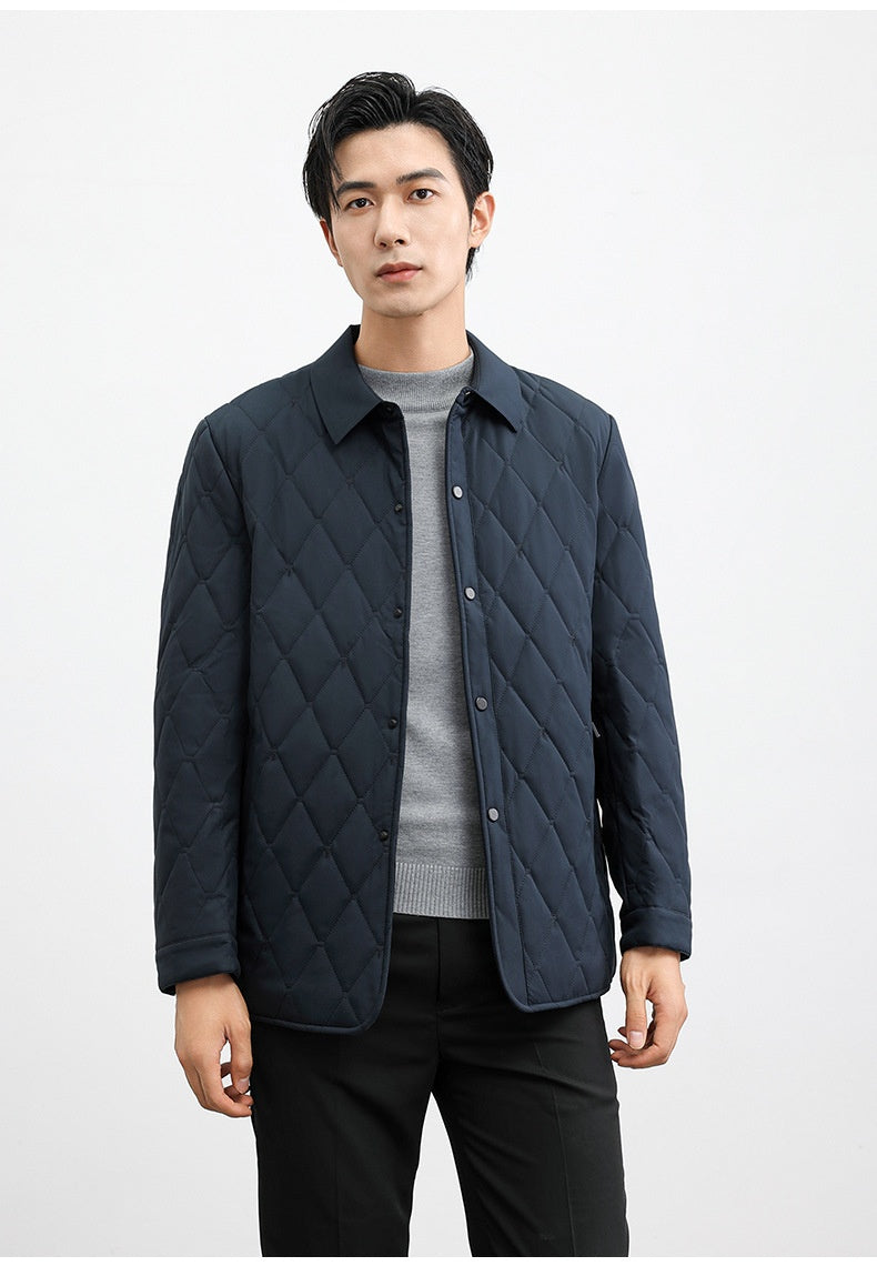 Mulberry Silk Thermal Casual Cotton-padded Jacket For Middle-aged And Elderly Men