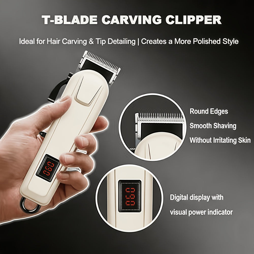 Hair Clippers & Trimmers KLY White Full-Size Clipper with LCD Display, USB Charging and Guide Comb Set — image 11